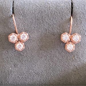 Nadri Triple Hexagon Drop Earrings